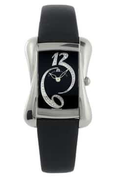 Shop Authentic Maurice Lacroix Divina Black Dial with Diamonds Black Leather Strap Watch for Women - DV5012-SD531-120 - Luxxuri