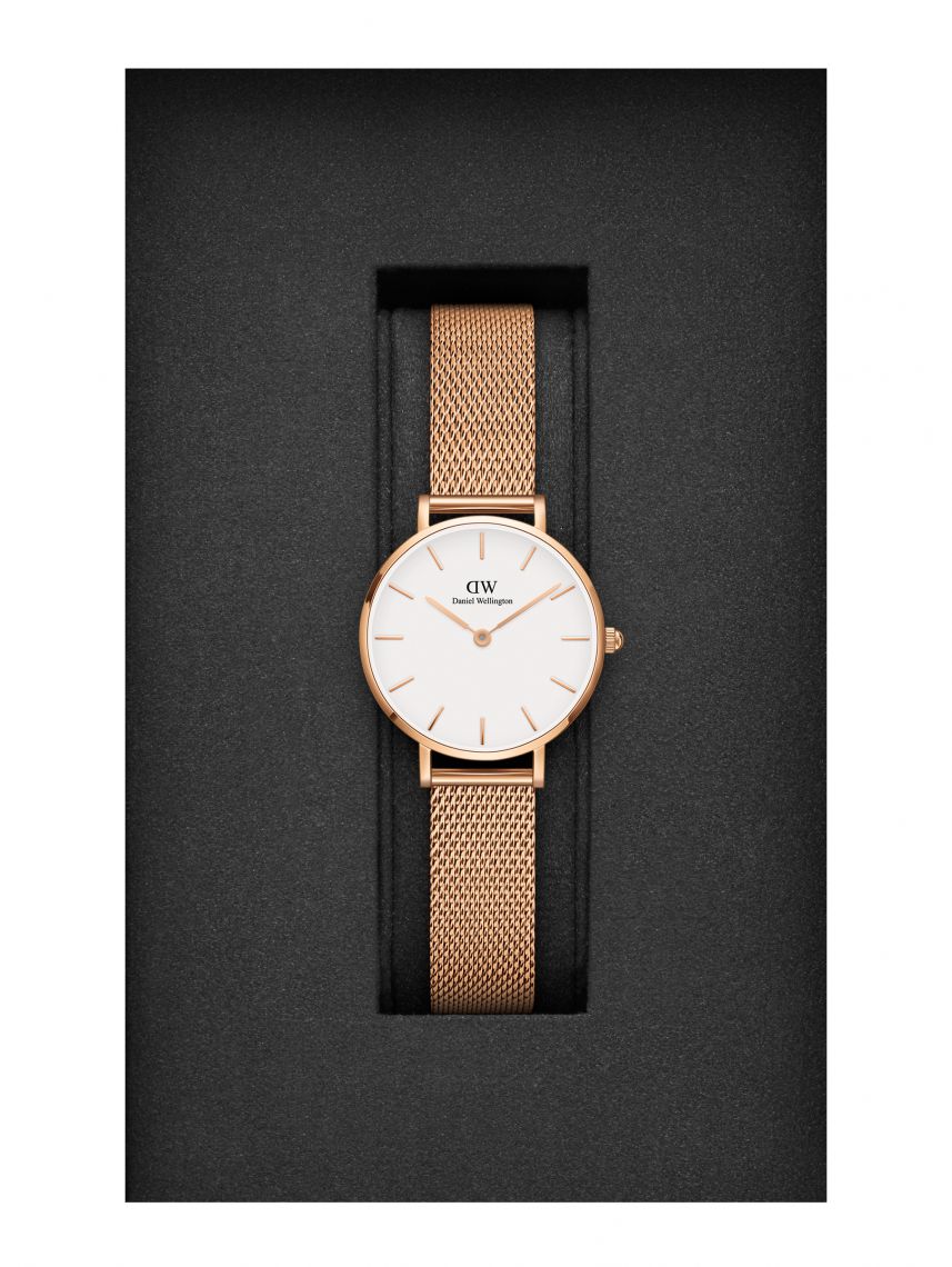 Shop Authentic Daniel Wellington Classic Petite White Dial Rose Gold Mesh Bracelet Watch For Women - DW00100219 - Luxxuri