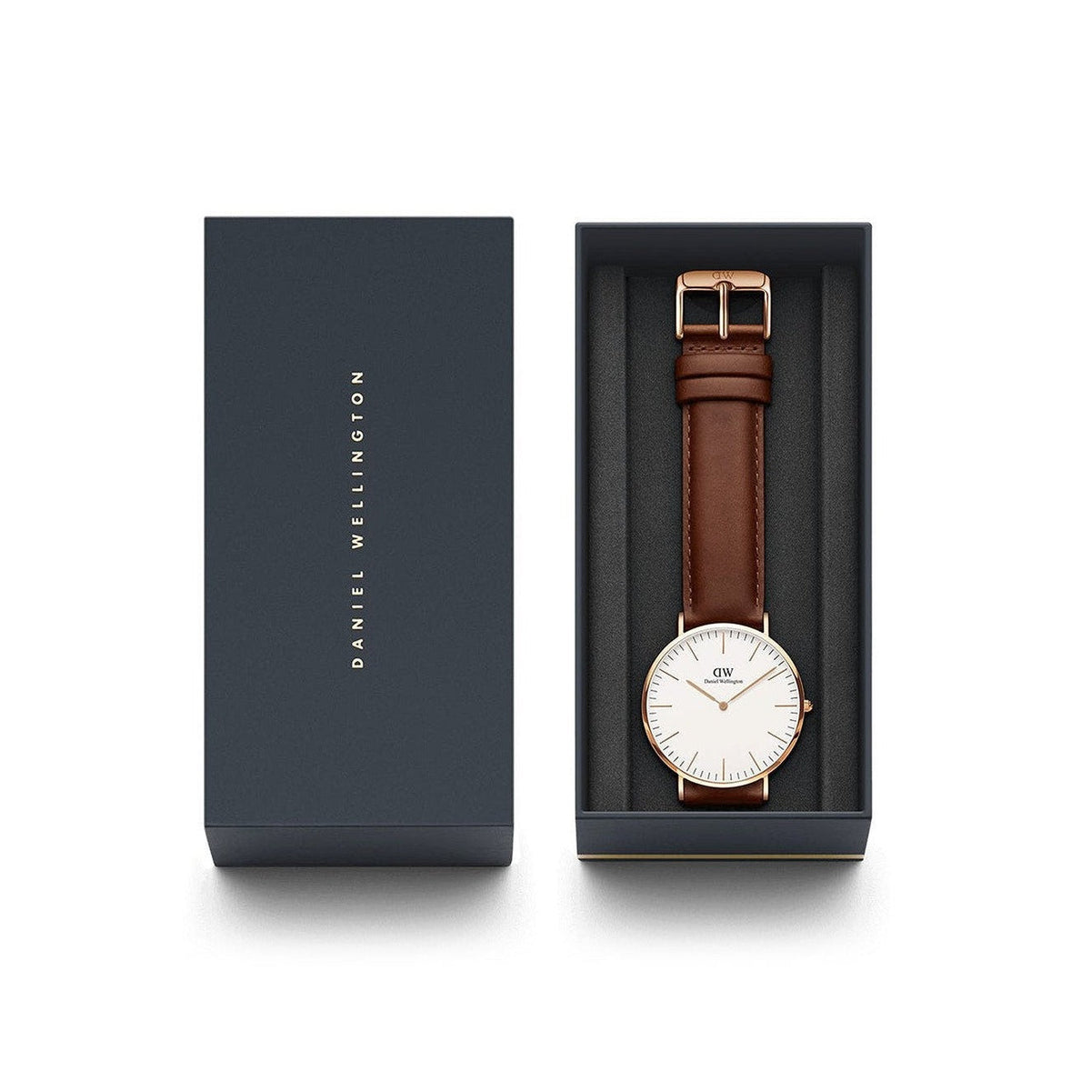 Shop Authentic Daniel Wellington Classic St Mawes White Dial Brown Leather Strap Watch For Men - DW00100006 - Luxxuri