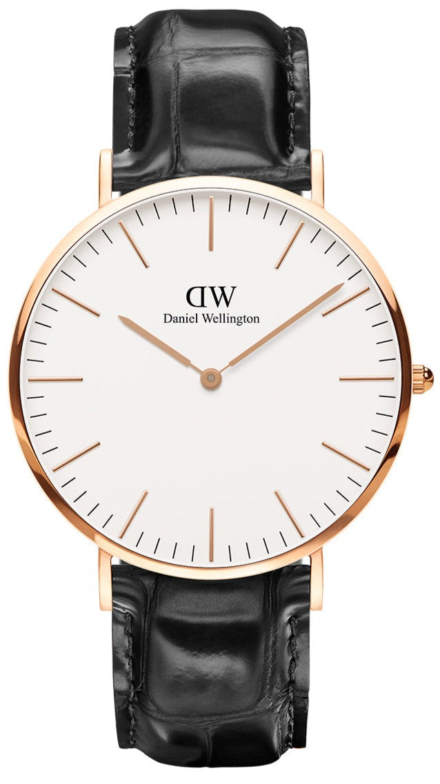 Shop Authentic Daniel Wellington Classic Reading White Dial Black Leather Strap Watch For Men - DW00100014 - Luxxuri