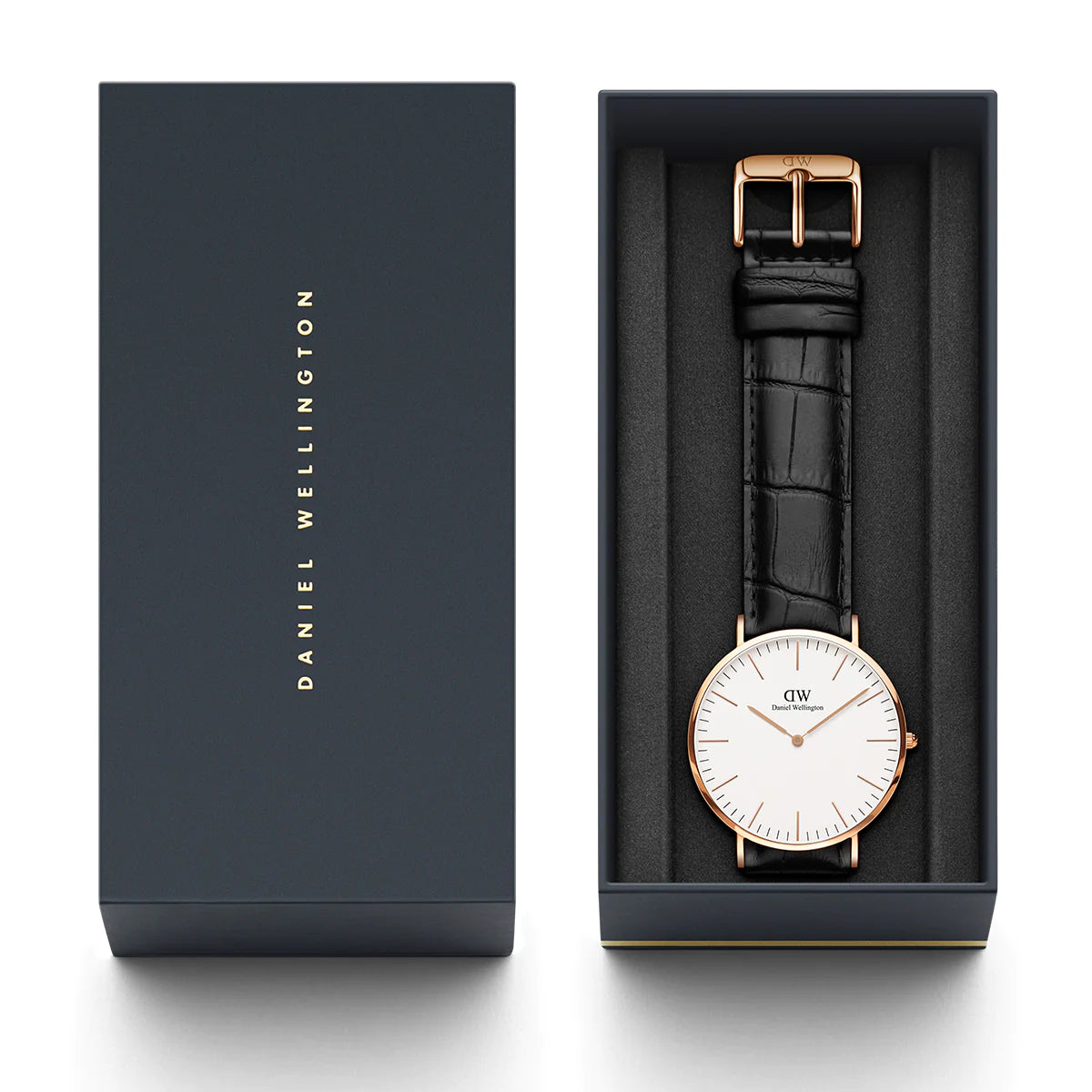 Shop Authentic Daniel Wellington Classic Reading White Dial Black Leather Strap Watch For Men - DW00100014 - Luxxuri