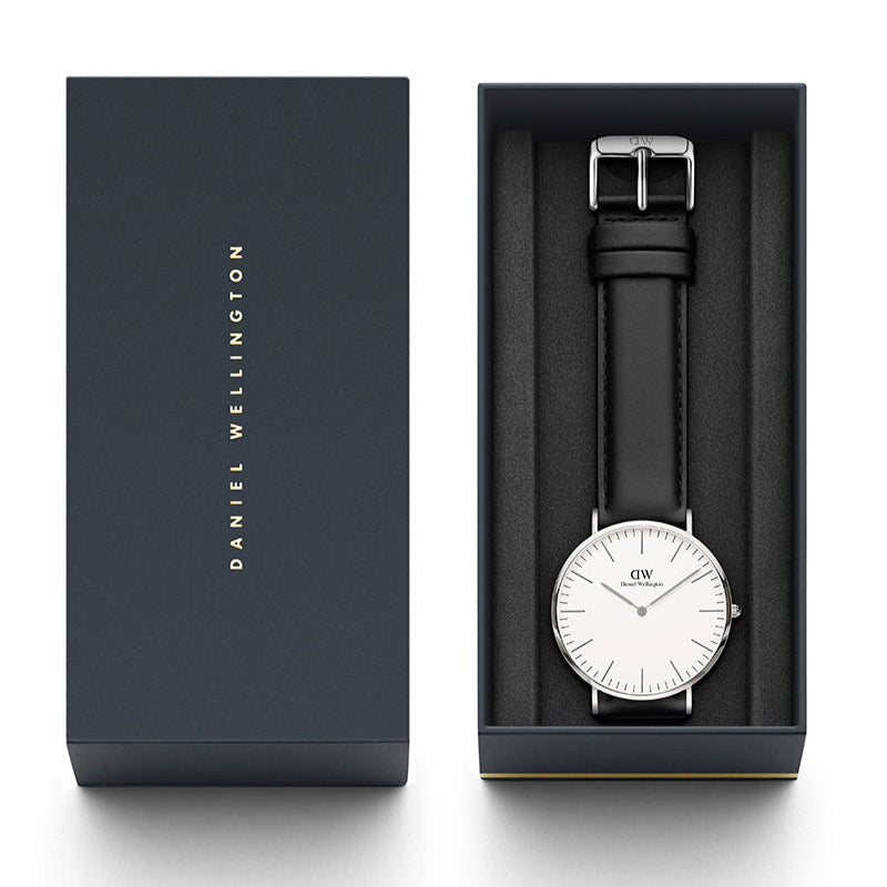 Shop Authentic Daniel Wellington Classic Reading White Dial Black Leather Strap Watch For Women - DW00100058 - Luxxuri