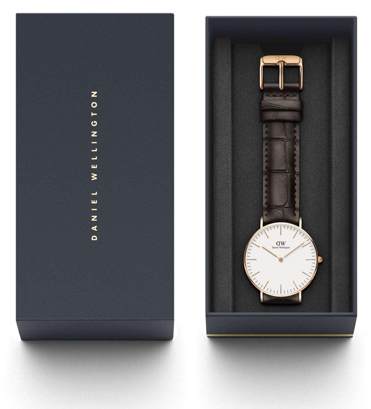 Shop Authentic Daniel Wellington Classic York White Dial Brown Leather Strap Watch For Women - DW00100038 - Luxxuri