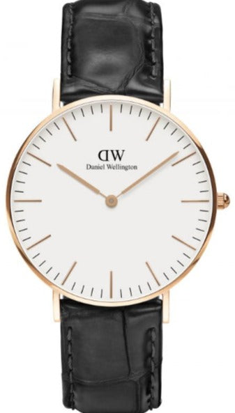 Shop Authentic Daniel Wellington Classic Reading White Dial Black Leather Strap Watch For Women - DW00100041 - Luxxuri