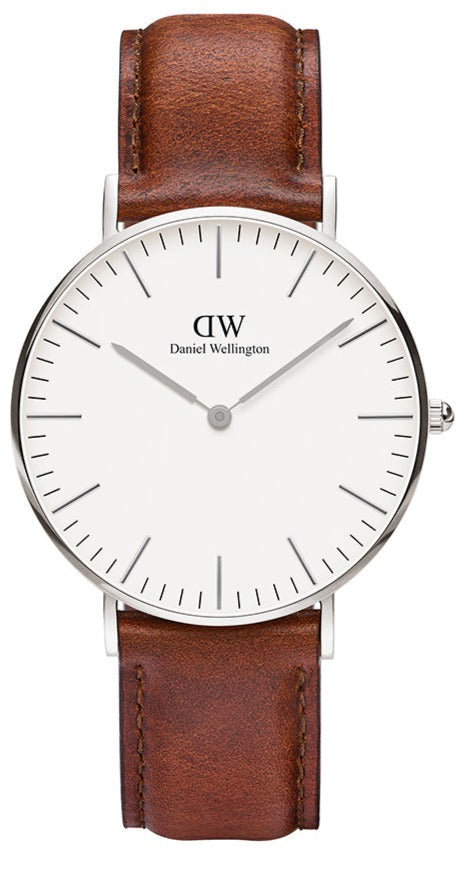 Shop Authentic Daniel Wellington St Mawes White Dial Brown Leather Strap Watch For Men - DW00100052 - Luxxuri