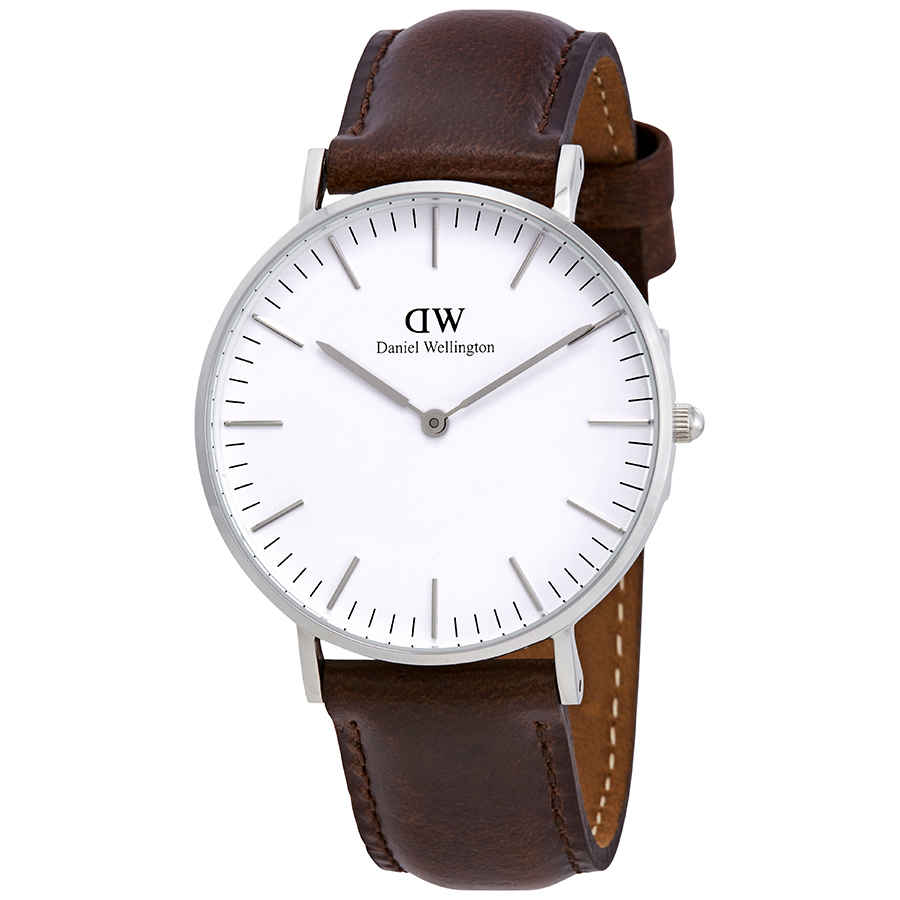 Shop Authentic Daniel Wellington Classic Bristol White Dial Brown Leather Strap Watch For Women - DW00100056 - Luxxuri