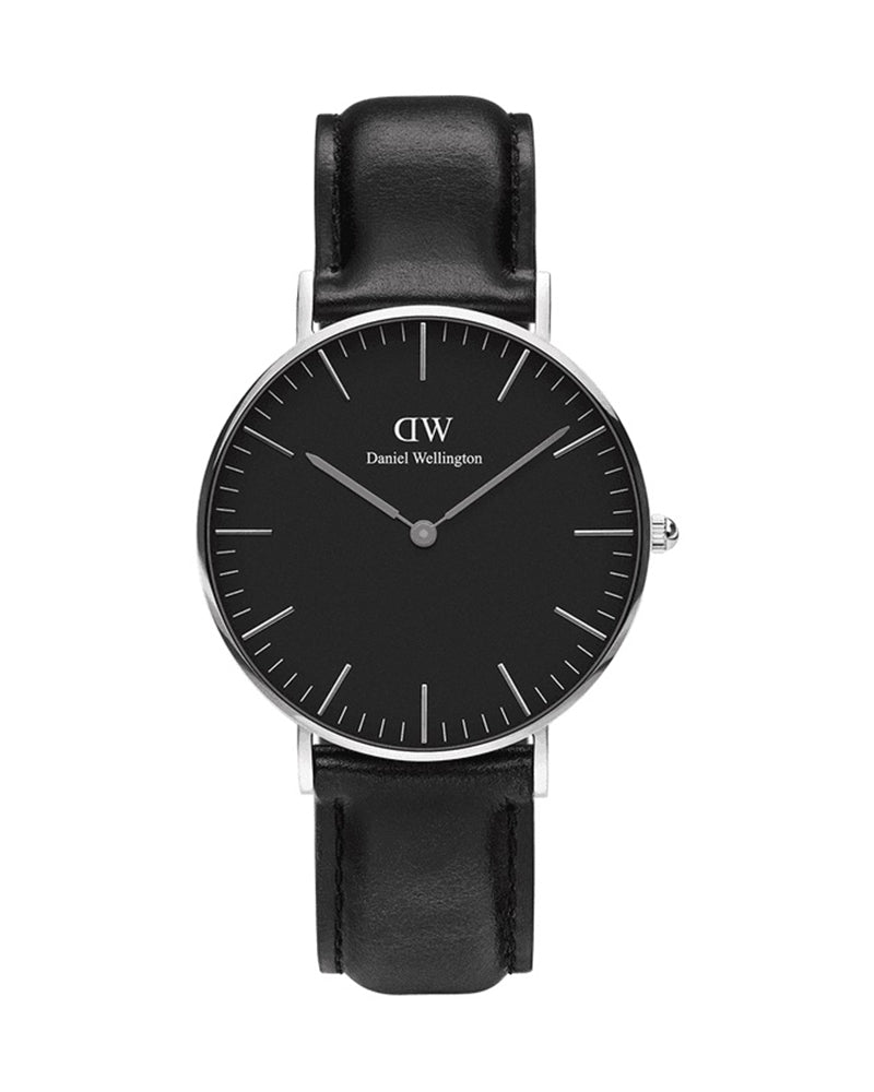 Shop Authentic Daniel Wellington Classic Sheffield Black Dial Black Leather Strap Watch For Women - DW00100145 - Luxxuri