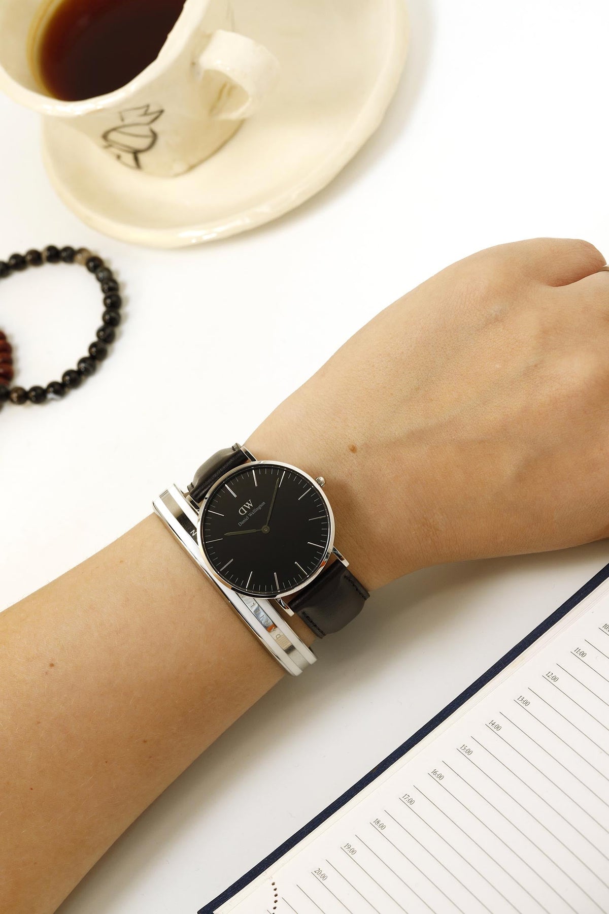 Shop Authentic Daniel Wellington Classic Sheffield Black Dial Black Leather Strap Watch For Women - DW00100145 - Luxxuri