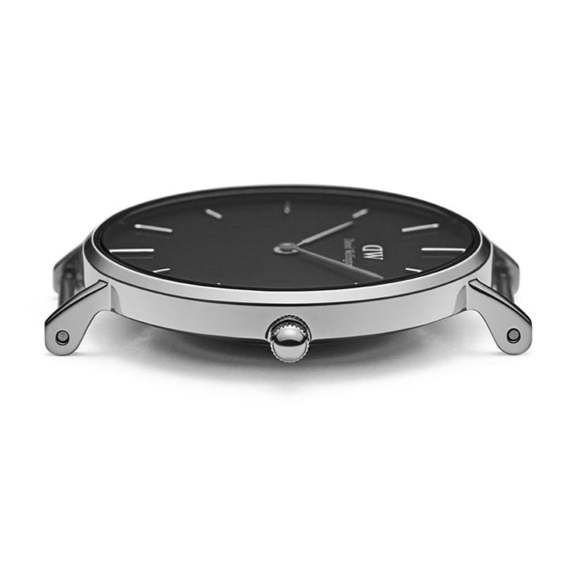 Shop Authentic Daniel Wellington Petite Ashfield Black Dial Black Mesh Strap Watch For Women - DW00100202 - Luxxuri