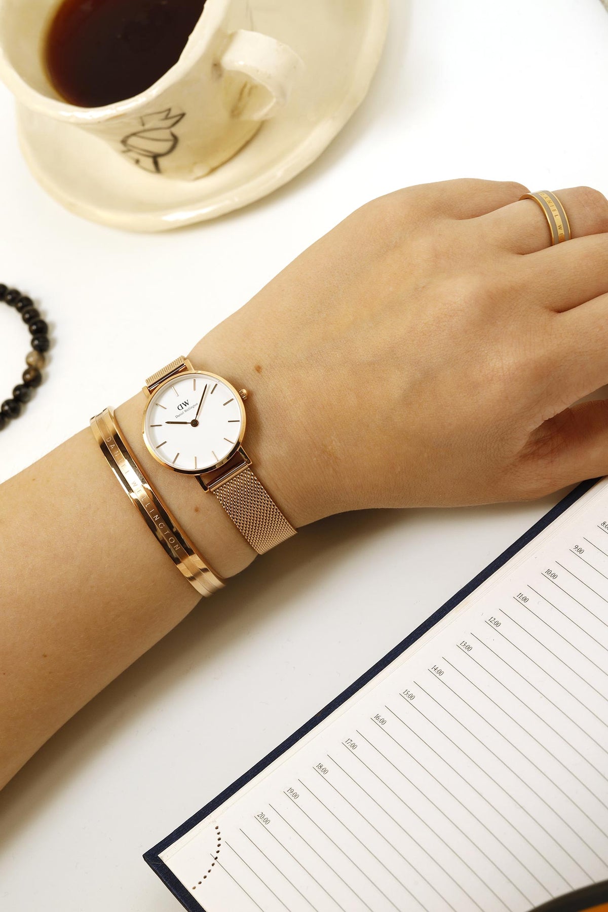 Shop Authentic Daniel Wellington Classic Petite White Dial Rose Gold Mesh Bracelet Watch For Women - DW00100219 - Luxxuri