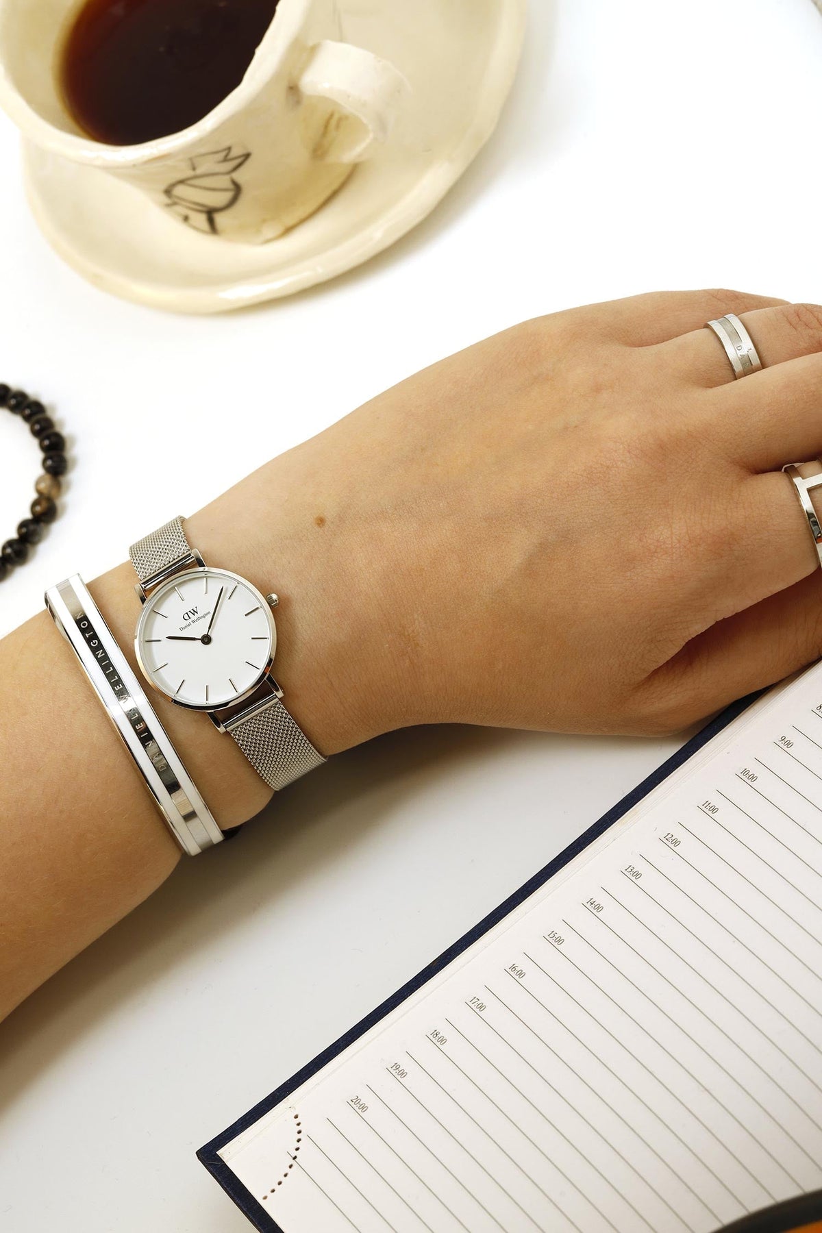 Shop Authentic Daniel Wellington Petite Sterling White Dial Silver Mesh Bracelet Watch For Women - DW00100220 - Luxxuri