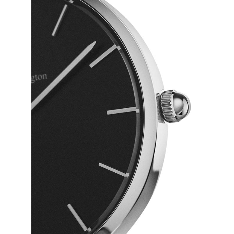 Shop Authentic Daniel Wellington Petite Sterling Black Dial Silver Mesh Bracelet Watch For Women - DW00100304 - Luxxuri