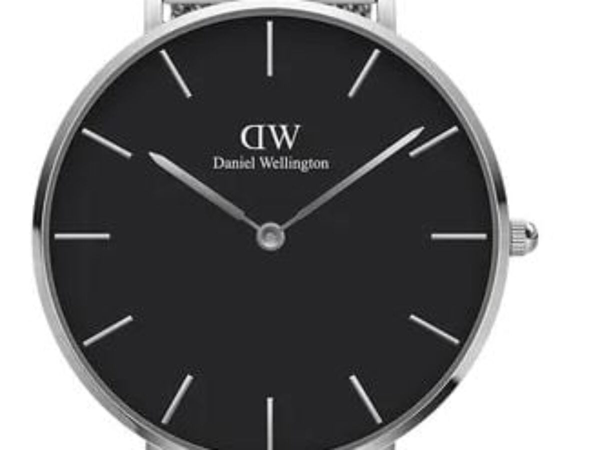 Shop Authentic Daniel Wellington Petite Sterling Black Dial Silver Mesh Bracelet Watch For Women - DW00100304 - Luxxuri