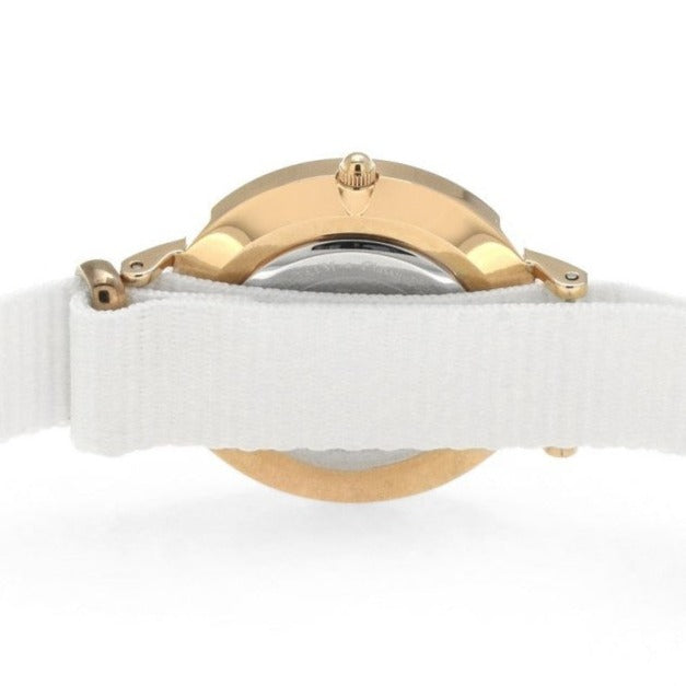 Shop Authentic Daniel Wellington Classic Petite Dover Black Dial White NATO Strap Watch For Women - DW00100312 - Luxxuri