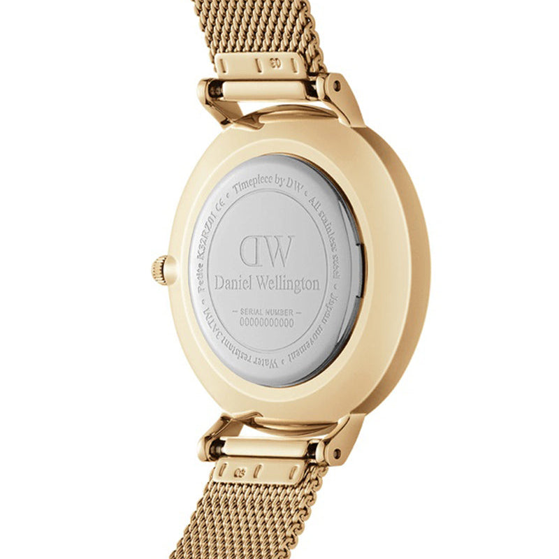 Shop Authentic Daniel Wellington Petite Evergold Black Dial Gold Mesh Strap Watch For Women - DW00100345 - Luxxuri