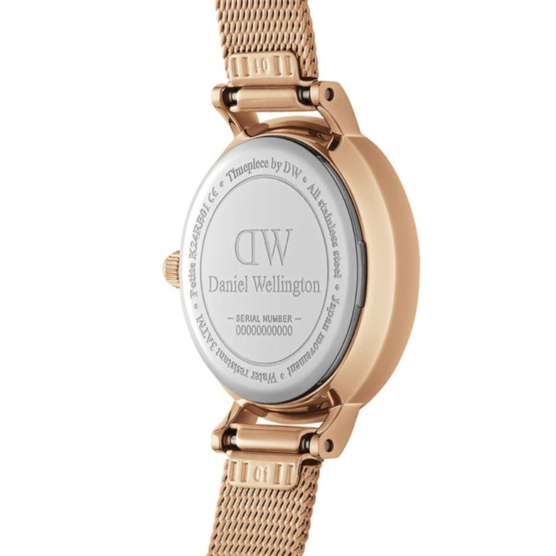 Shop Authentic Daniel Wellington Petite Pressed Melrose White Dial Gold Mesh Bracelet Watch For Women - DW00100447 - Luxxuri