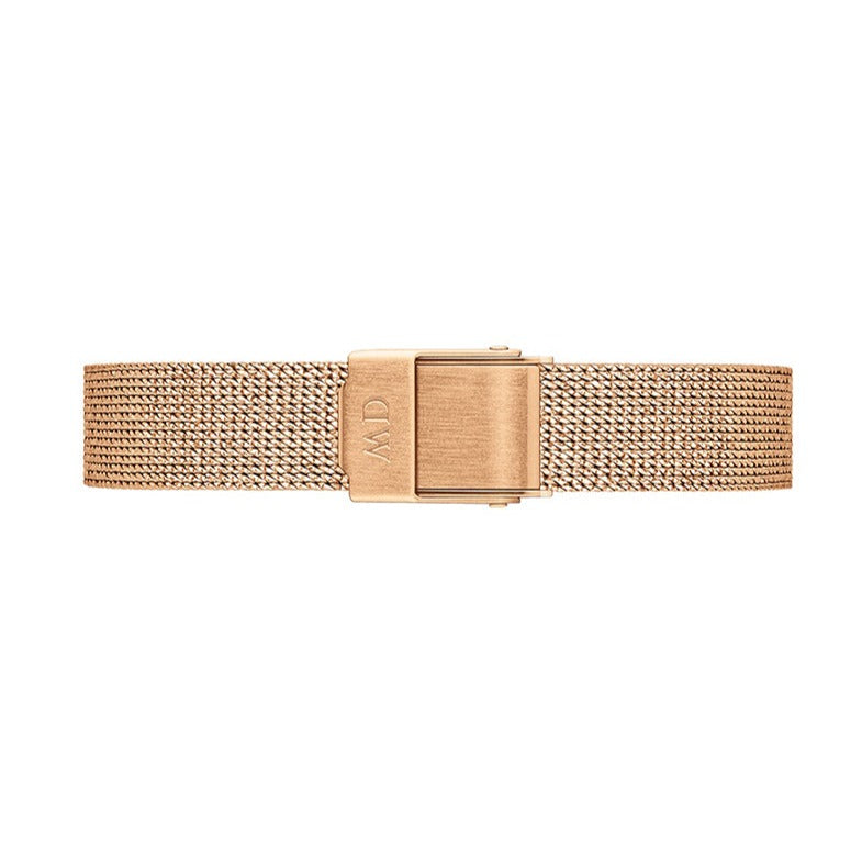 Shop Authentic Daniel Wellington Petite Pressed Melrose White Dial Gold Mesh Bracelet Watch For Women - DW00100447 - Luxxuri