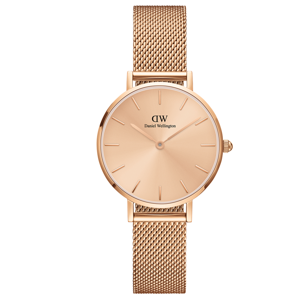 Shop Authentic Daniel Wellington Petite Rose Gold Dial Rose Gold Mesh Strap Watch For Women - DW00100472 - Luxxuri