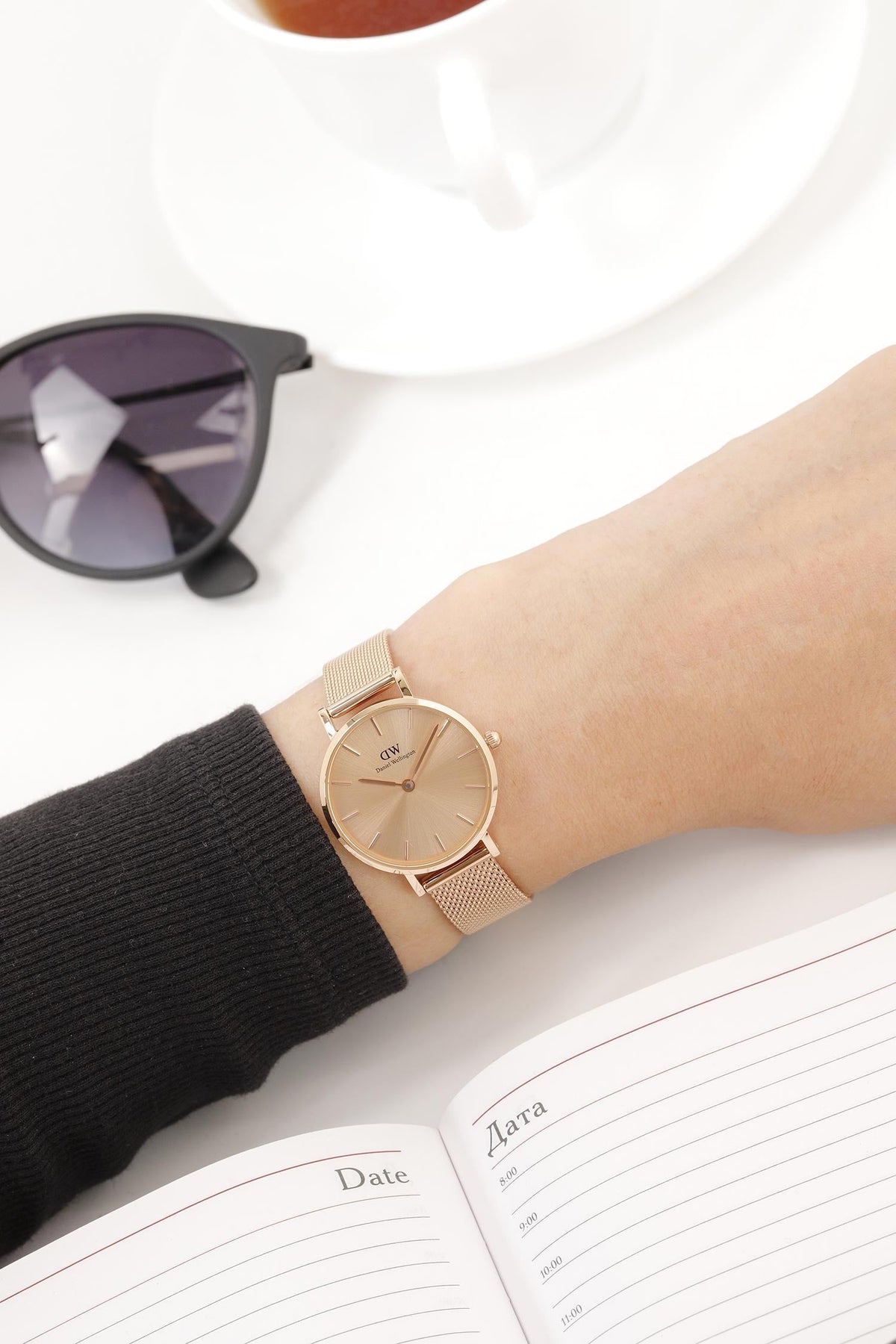 Shop Authentic Daniel Wellington Petite Rose Gold Dial Rose Gold Mesh Bracelet Watch For Women - DW00100470 - Luxxuri