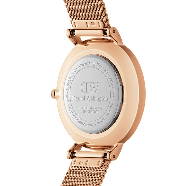 Shop Authentic Daniel Wellington Petite Rose Gold Dial Rose Gold Mesh Bracelet Watch For Women - DW00100471 - Luxxuri