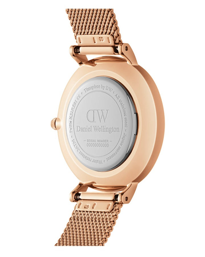 Shop Authentic Daniel Wellington Petite Rose Gold Dial Rose Gold Mesh Bracelet Watch For Women - DW00100470 - Luxxuri
