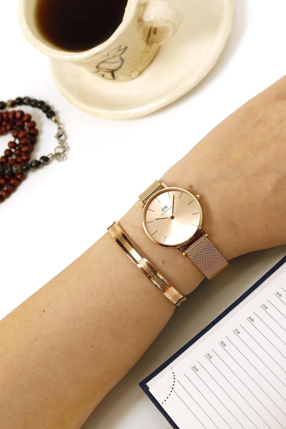 Shop Authentic Daniel Wellington Petite Rose Gold Dial Rose Gold Mesh Bracelet Watch For Women - DW00100471 - Luxxuri