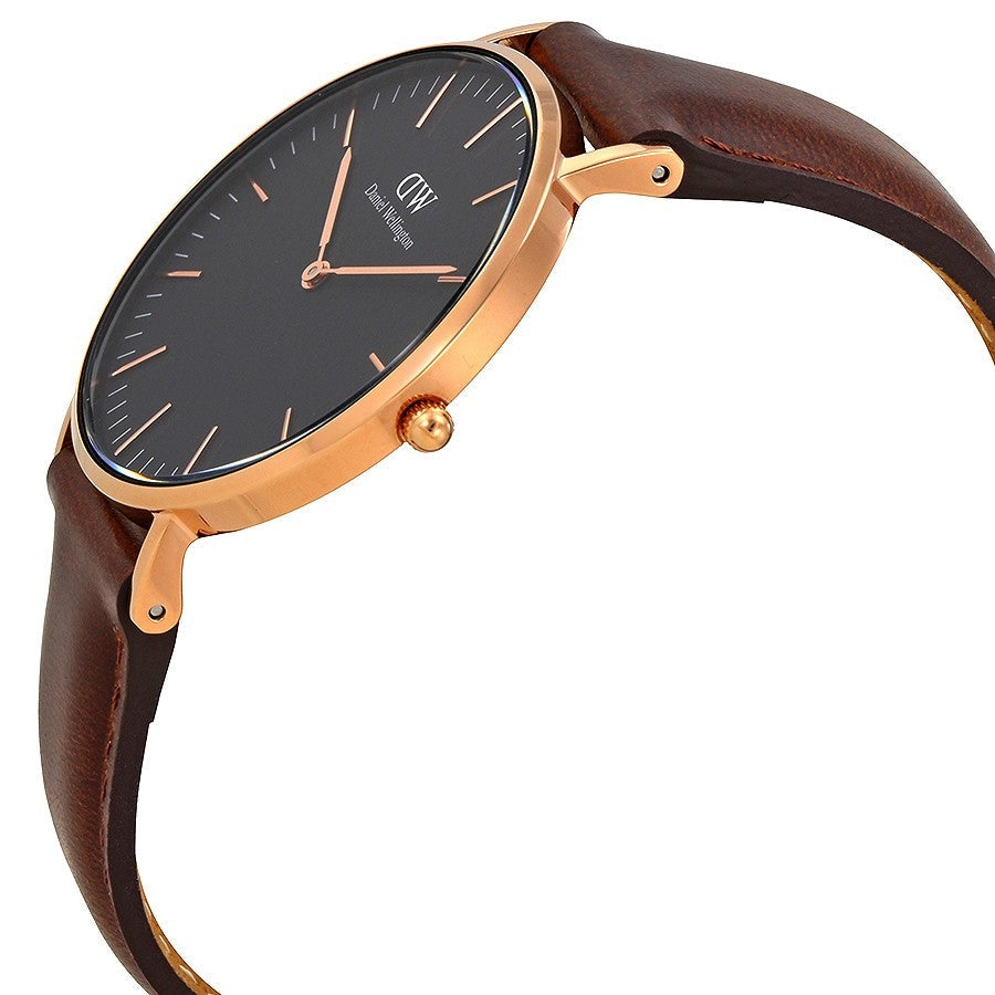 Shop Authentic Daniel Wellington Classic Bristol Black Dial Brown Leather Strap Watch for Men - DW00100137 - Luxxuri