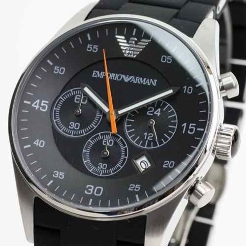 Shop Authentic Emporio Armani Sportivo Chronograph Black Dial Black Strap Watch For Men - AR5858 - Luxxuri