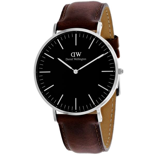 Shop Authentic Daniel Wellington Classic St Mawes Black Dial Brown Leather Strap Watch For Men - DW00100130 - Luxxuri