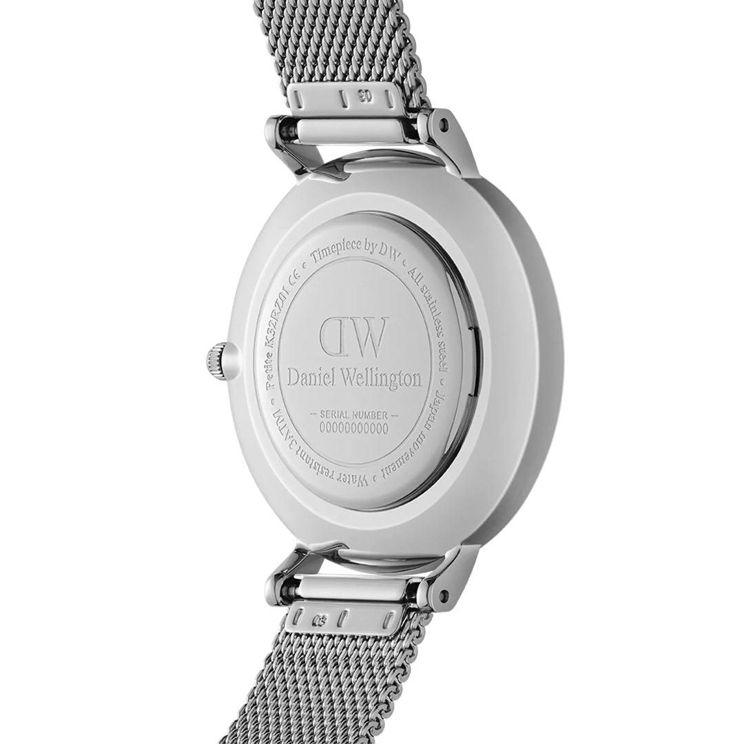 Shop Authentic Daniel Wellington Petite Sterling Black Dial Silver Mesh Bracelet Watch For Women - DW00100304 - Luxxuri
