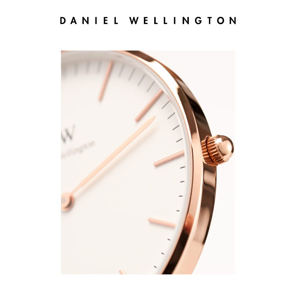 Shop Authentic Daniel Wellington Classic Suffolk White Dial Brown Leather Strap Watch For Women - DW00100120 - Luxxuri