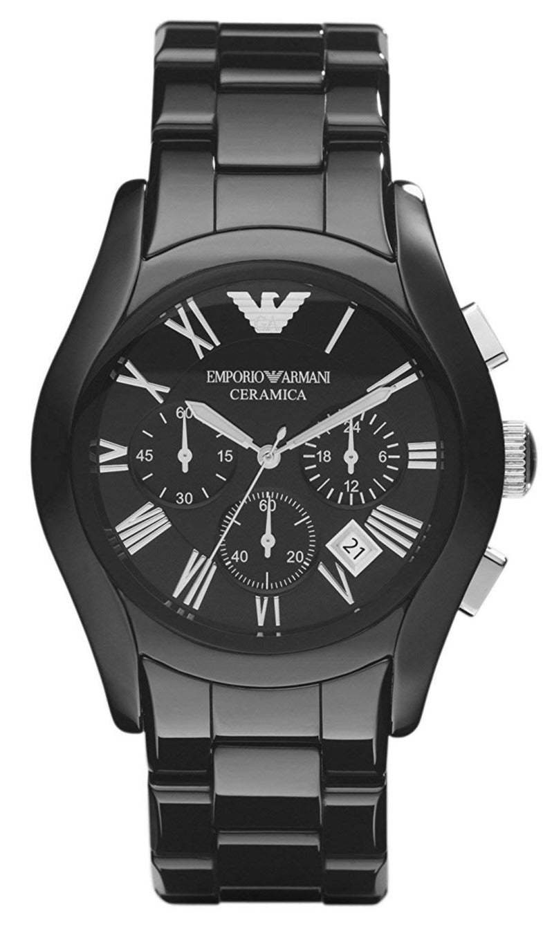 Shop Authentic Emporio Armani Valente Chronograph Black Dial Black Ceramic Strap Watch For Men - AR1400 - Luxxuri