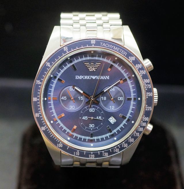 Shop Authentic Emporio Armani Sportivo Chronograph Blue Stainless Steel Watch For Men - AR6072 - Luxxuri