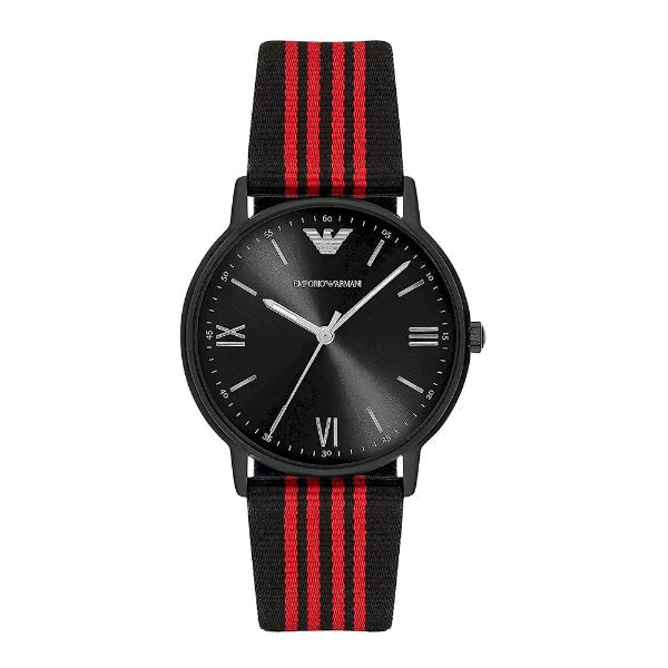 Shop Authentic Emporio Armani Kappa Black Dial Two Tone NATO Strap Watch For Men - AR11015 - Luxxuri