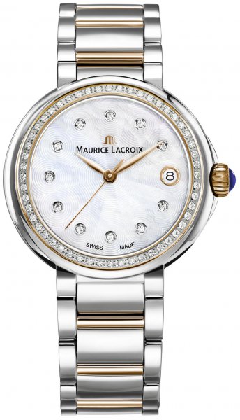 Shop Authentic Maurice Lacroix Fiaba Date Diamonds White Mother of Pearl Dial Two Tone Steel Strap Watch for Women - FA1007-PVP23-170-1 - Luxxuri