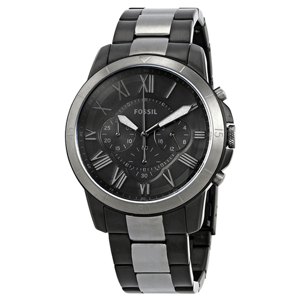 Shop Authentic Fossil Grant Chronograph Black Dial Two Tone Steel Strap Watch for Men - FS5269 - Luxxuri