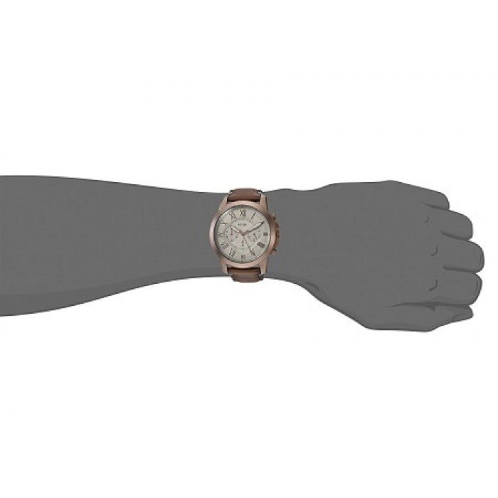 Shop Authentic Fossil Grant Chronograph White Dial Brown Leather Strap Watch for Men - FS5344 - Luxxuri