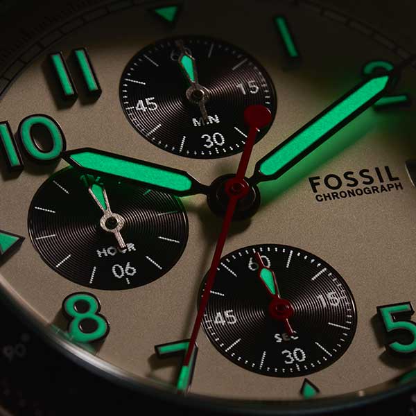 Shop Authentic Fossil Sport Tourer Chronograph White Dial Brown Leather Strap Watch for Men - FS6042 - Luxxuri