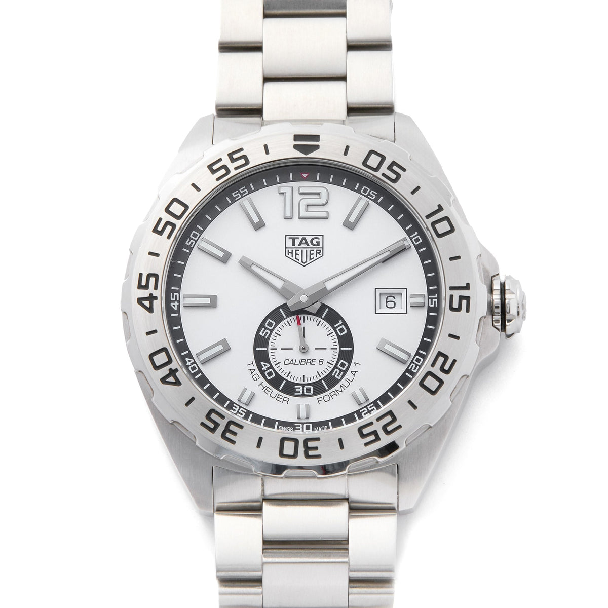 Shop Authentic Tag Heuer Formula 1 Calibre 6 Automatic White Dial Silver Steel Strap Watch for Men - WAZ2013.BA0842 - Luxxuri