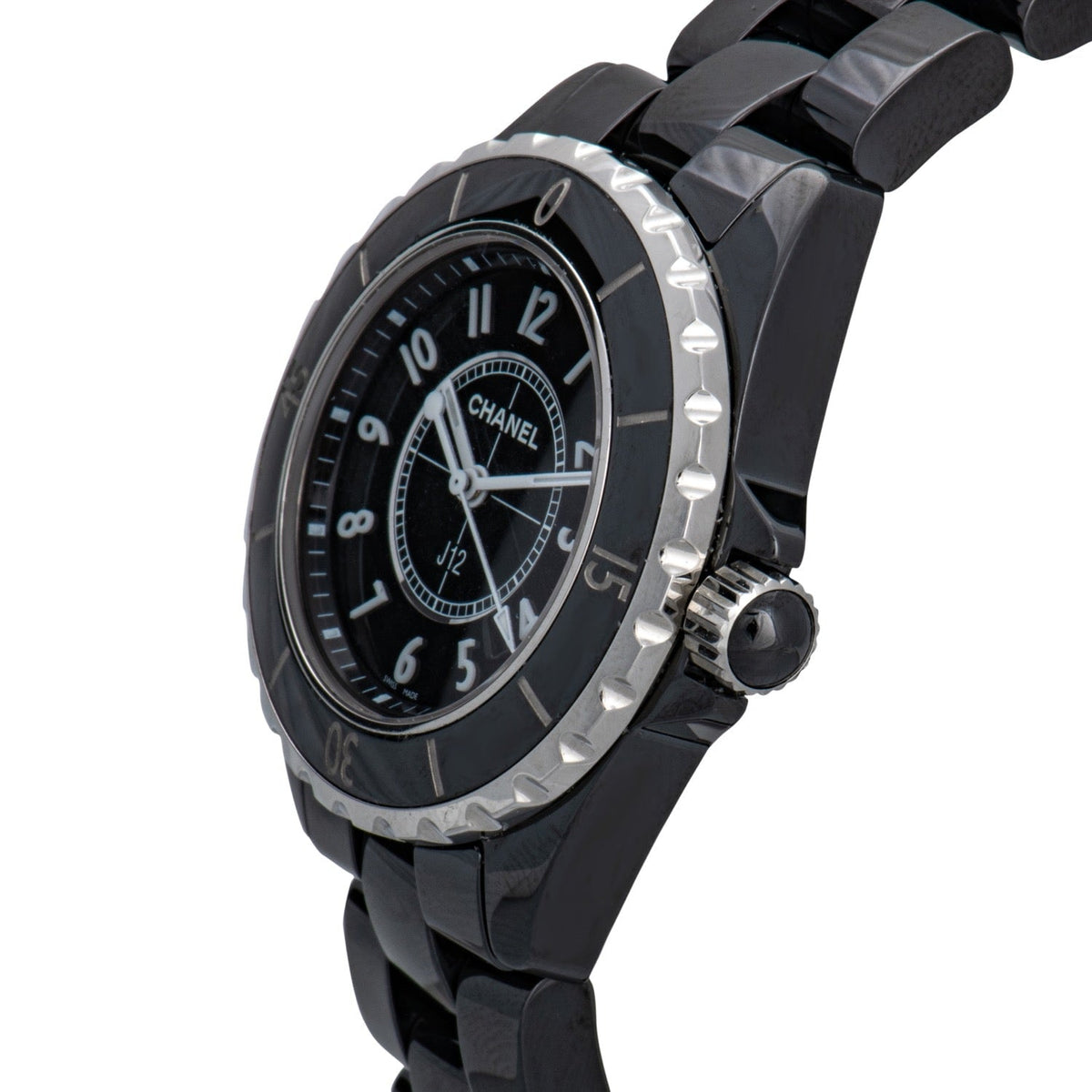 Shop Authentic Chanel J12 Quartz Ceramic Black Dial Black Steel Strap Watch for Women - J12 H0682 - Luxxuri
