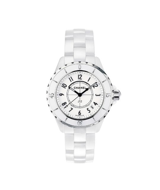 Shop Authentic Chanel J12 Ceramic White Dial White Steel Strap Watch for Women - J12 H0968 - Luxxuri