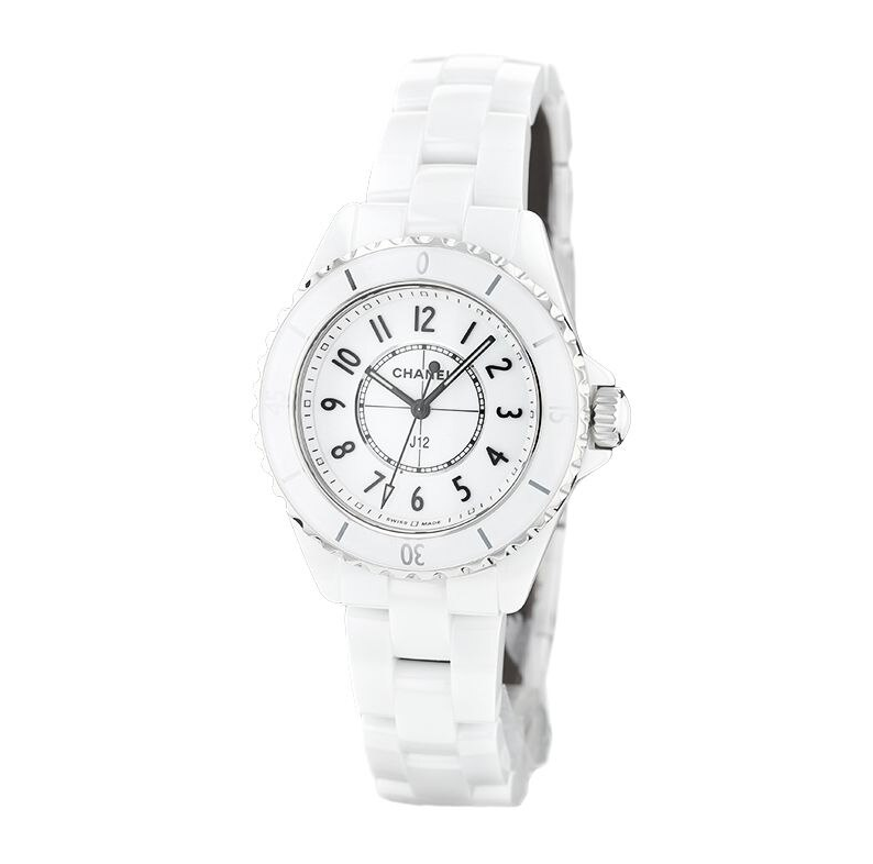 Shop Authentic Chanel J12 Quartz White Dial White Steel Strap Watch for Women - J12 H5698 - Luxxuri