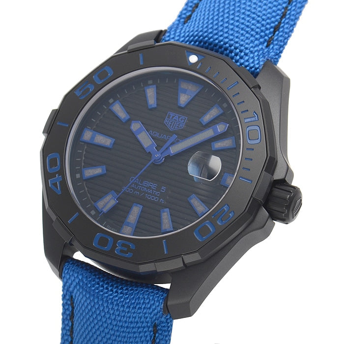 Shop Authentic Tag Heuer Aquaracer Calibre 5 Automatic Titanium Blue Dial Blue Nylon Strap Watch for Gents - WAY208B.FC6382 - Luxxuri