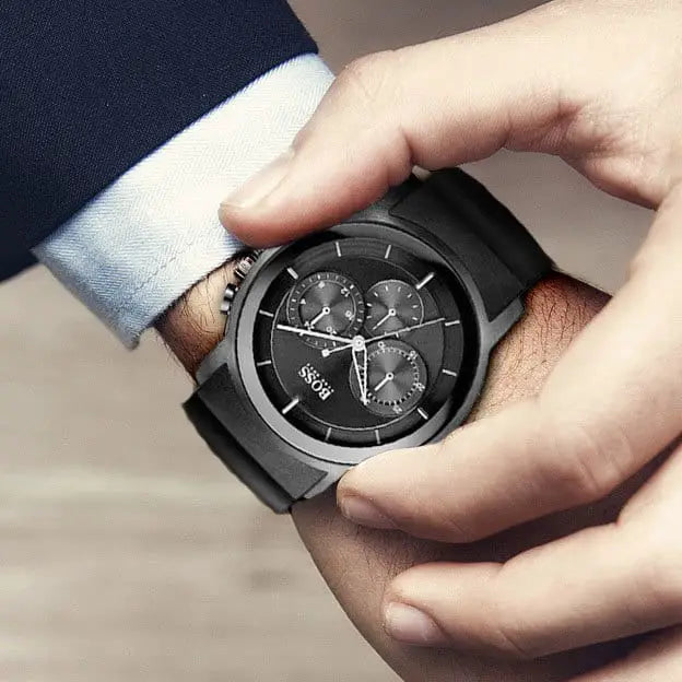 Shop Authentic Hugo Boss Modern Black Dial Black Rubber Strap Watch for Men - 1512639 - Luxxuri