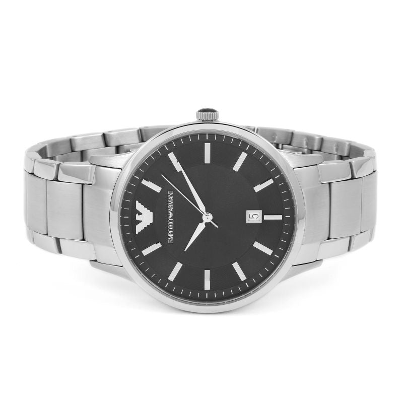 Shop Authentic Emporio Armani Sportivo Black Dial Silver Stainless Steel Watch For Men - AR2457 - Luxxuri