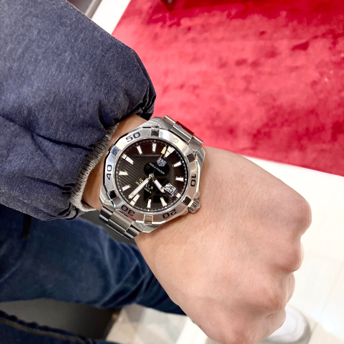 Shop Authentic Tag Heuer Aquaracer Black Dial Watch for Men - WAY2010.BA0927 - Luxxuri