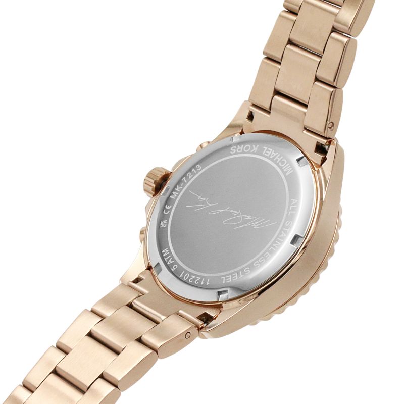Shop Authentic Michael Kors Everest Chronograph Silver Dial Rose Gold Steel Strap Watch For Women - MK7213 - Luxxuri