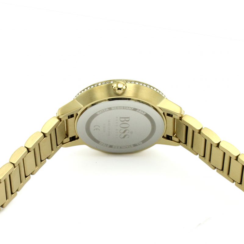 Shop Authentic Hugo Boss Signature Gold Dial Gold Steel Strap Watch for Women - 1502541 - Luxxuri