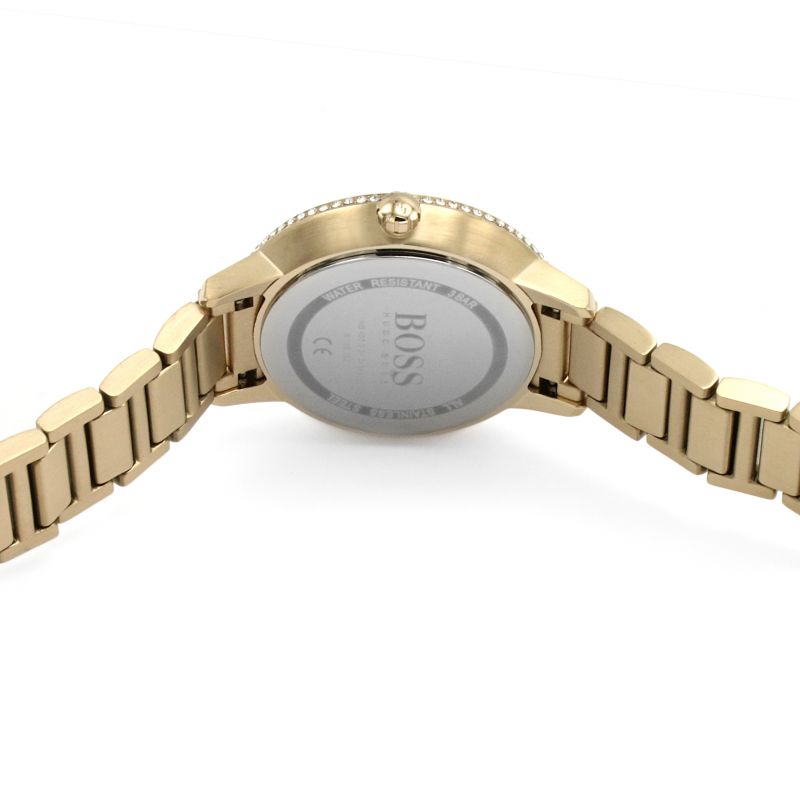 Shop Authentic Hugo Boss Signature Gold Dial Gold Stainless Steel Strap Watch for Women - 1502540 - Luxxuri
