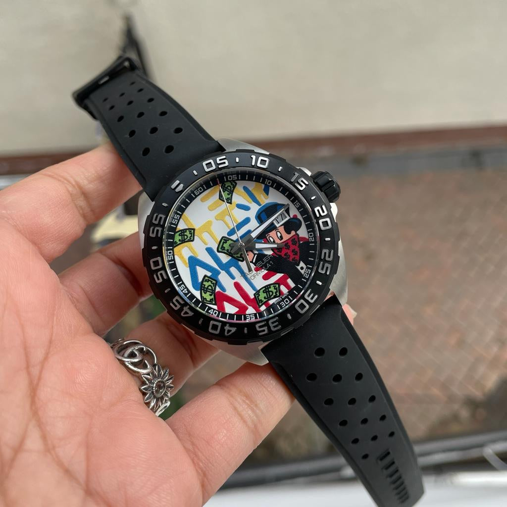 Shop Authentic Tag Heuer Formula 1 Alec Monopoly Special Edition Black Rubber Strap Watch for Men - WAZ1119.FT8023 - Luxxuri